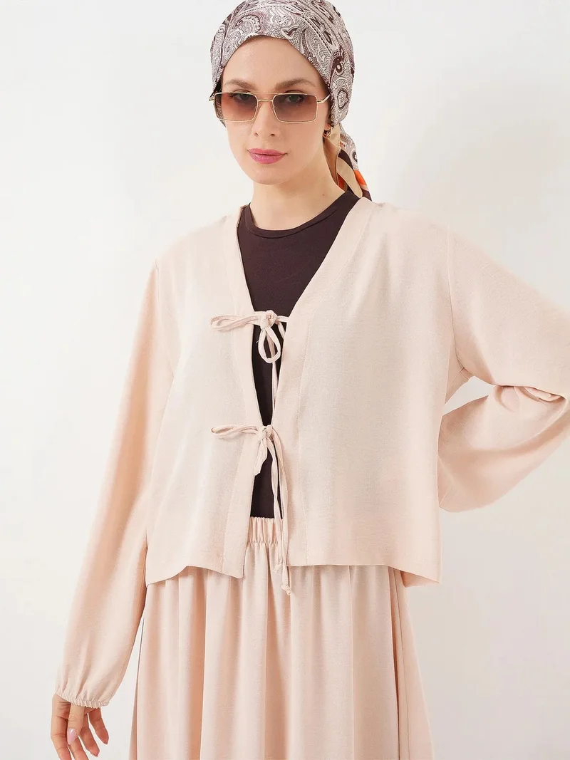 BIG DART BDART V-neck Tie Closure Blouse & Maxi Skirt Two-Piece Coord Set