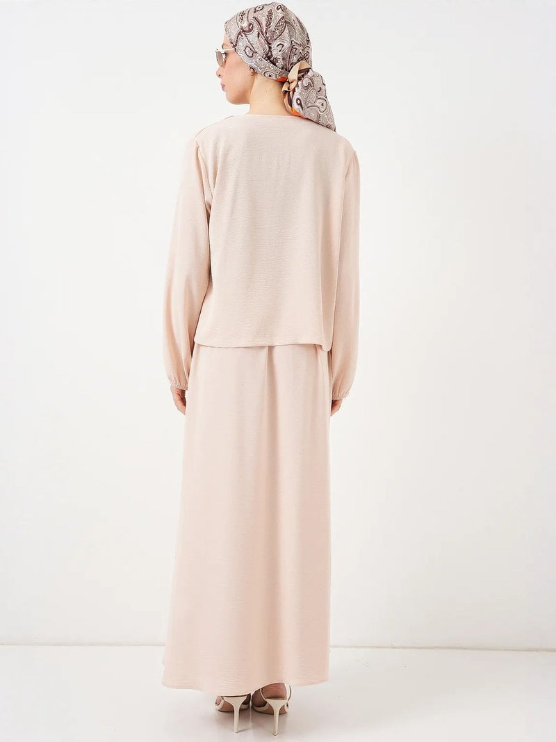 BIG DART BDART V-neck Tie Closure Blouse & Maxi Skirt Two-Piece Coord Set - Image 4