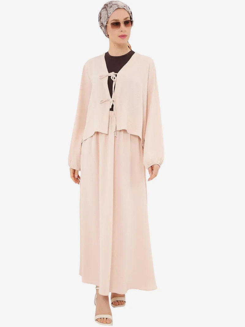 BDART V-neck Tie Closure Blouse & Maxi Skirt Two-Piece Coord Set