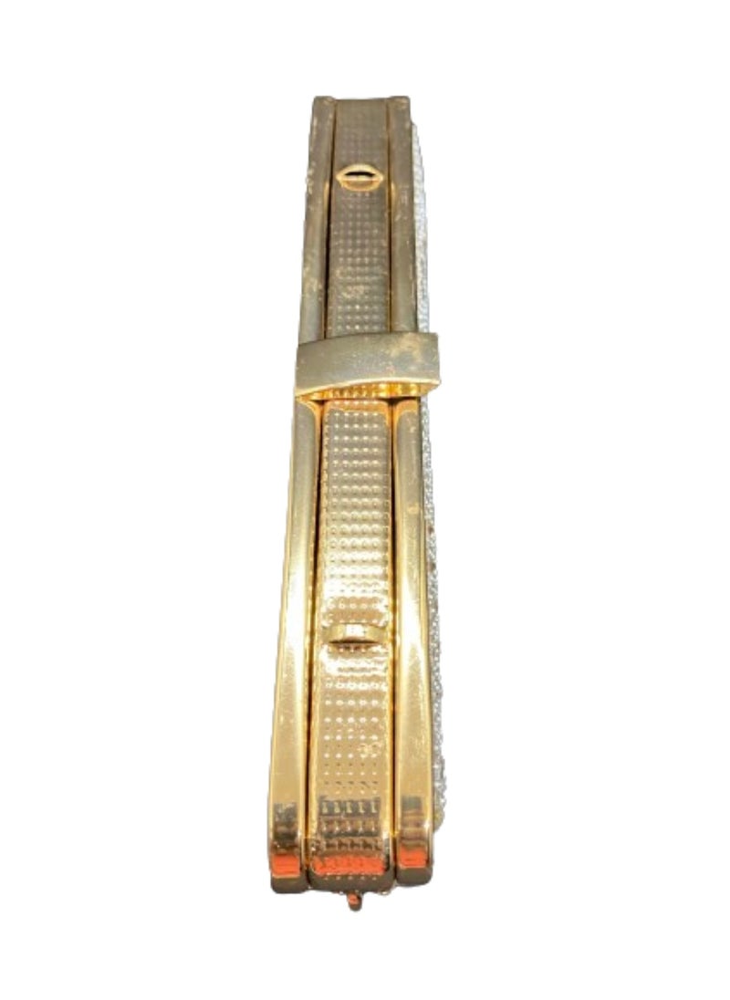 Generic - A luxurious women's bracelet bag, gold and silver, decorated with a golden metal arm - Image 1