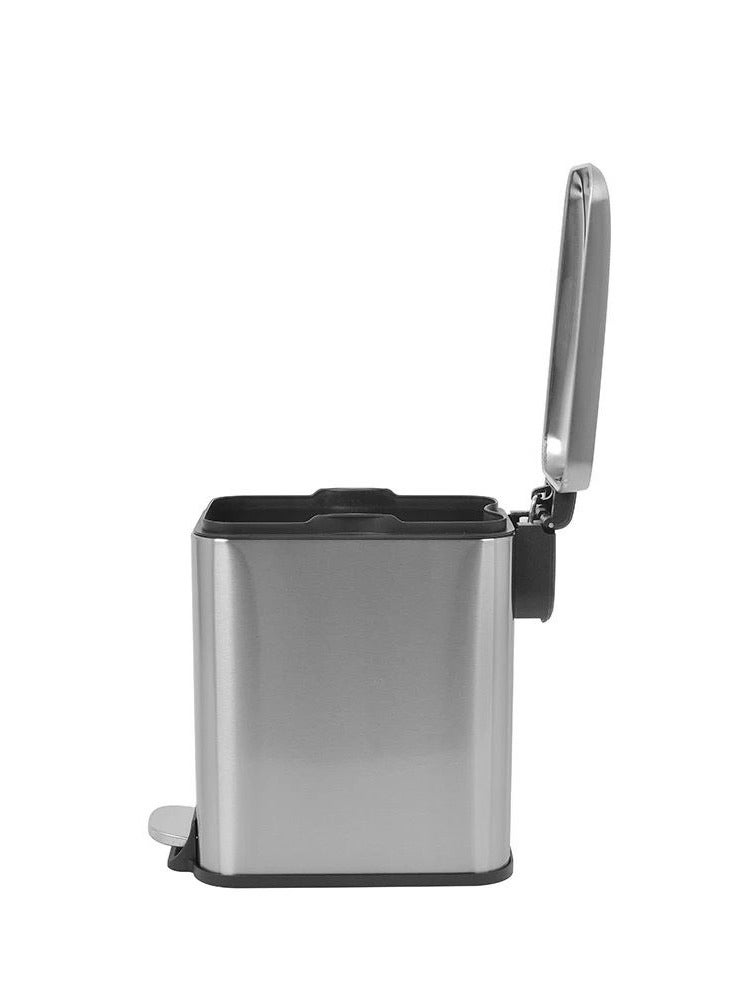 Stainless steel trash can, 10 liter kitchen trash can, steel color - Image 3