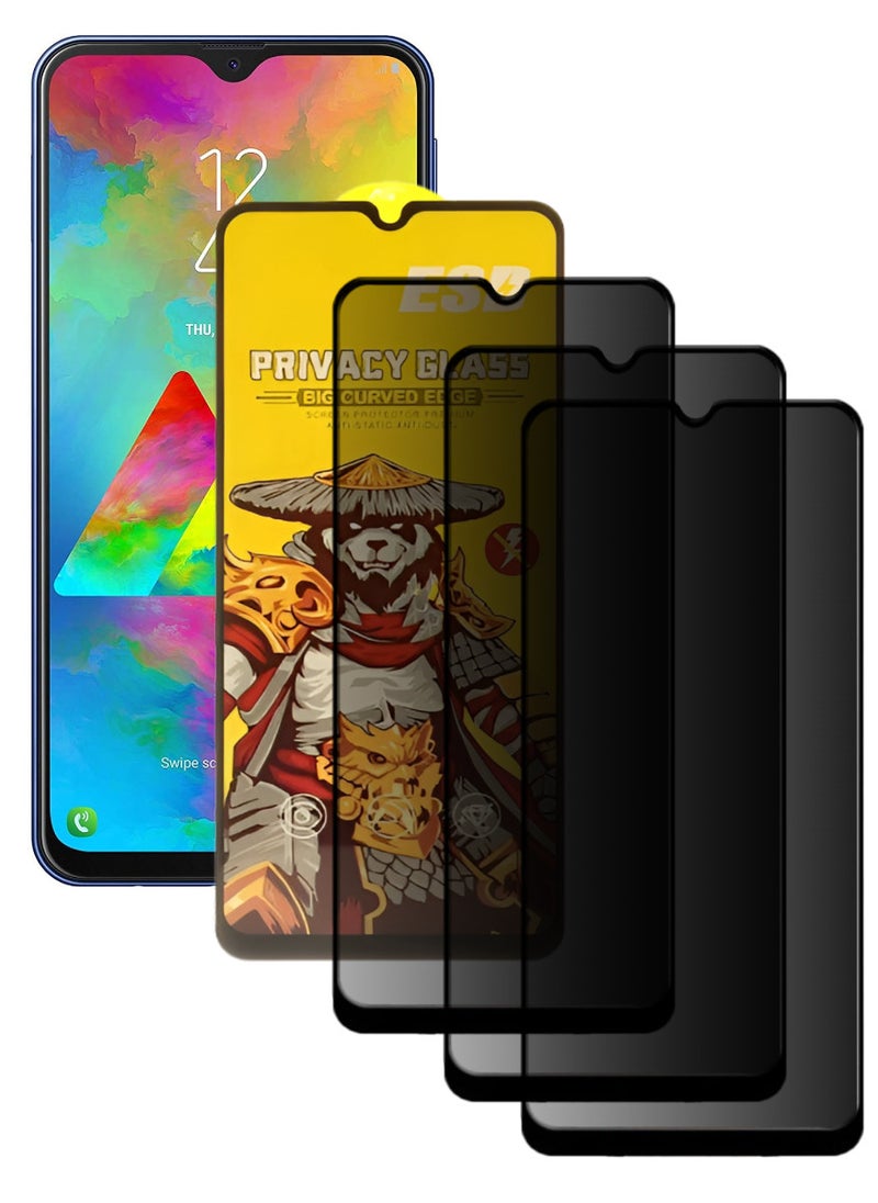 ESD 3 Pieces Tempered Dustproof Privacy Glass Screen Protector Compatible For Samsung Galaxy M20 - Image 1