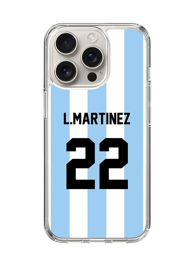 Stylizedd For iPhone 16 Pro Case [Compatible with MagSafe] Slim Magnetic cover Clear Phone Case - Football Team - Argentina, L.Martinez  - Image 1