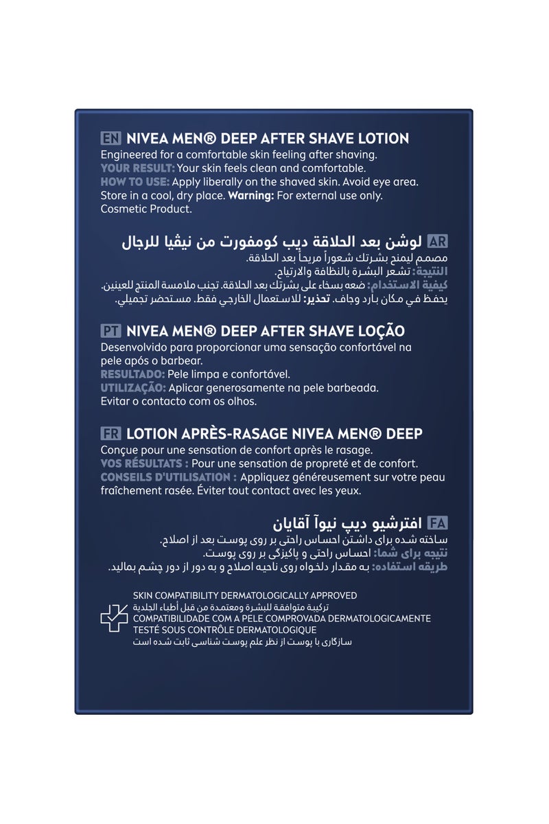 Nivea Deep After Shave Lotion With Black Carbon And Woody Scent Pack Of 2 - Image 2