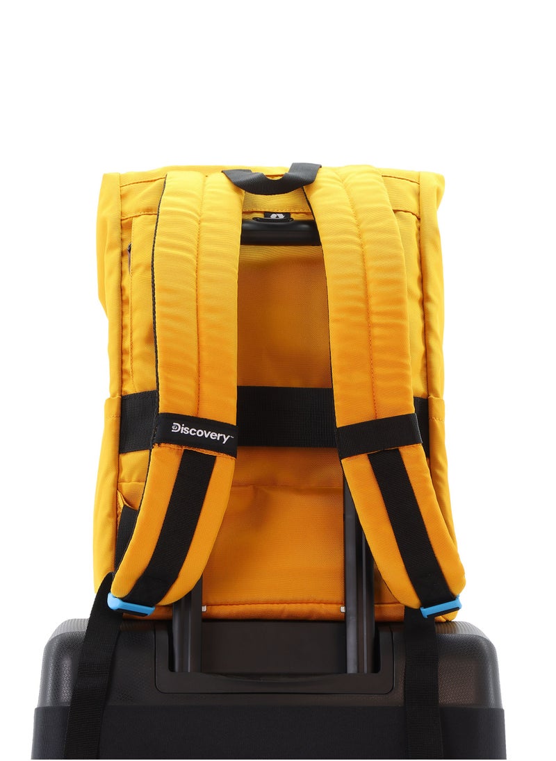 Discovery ICON Roll Top 15L Backpack Ocher, Durable Lightweight Multi Compartment Travel Bag, Padded Laptop/Tablet Pocket RFID, Adjustable Strap With Luggage Fix Strap, Men Women School Outdoor - pzsku/Z067F22E2D185689D15B3Z/45/_/1721996573/5762a637-832c-4589-8d6e-f772bfca6824