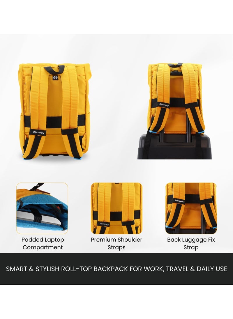 Discovery ICON Roll Top 15L Backpack Ocher, Durable Lightweight Multi Compartment Travel Bag, Padded Laptop/Tablet Pocket RFID, Adjustable Strap With Luggage Fix Strap, Men Women School Outdoor - pzsku/Z067F22E2D185689D15B3Z/45/_/1739530529/aca71323-b234-4678-b94b-4e4780fa8061