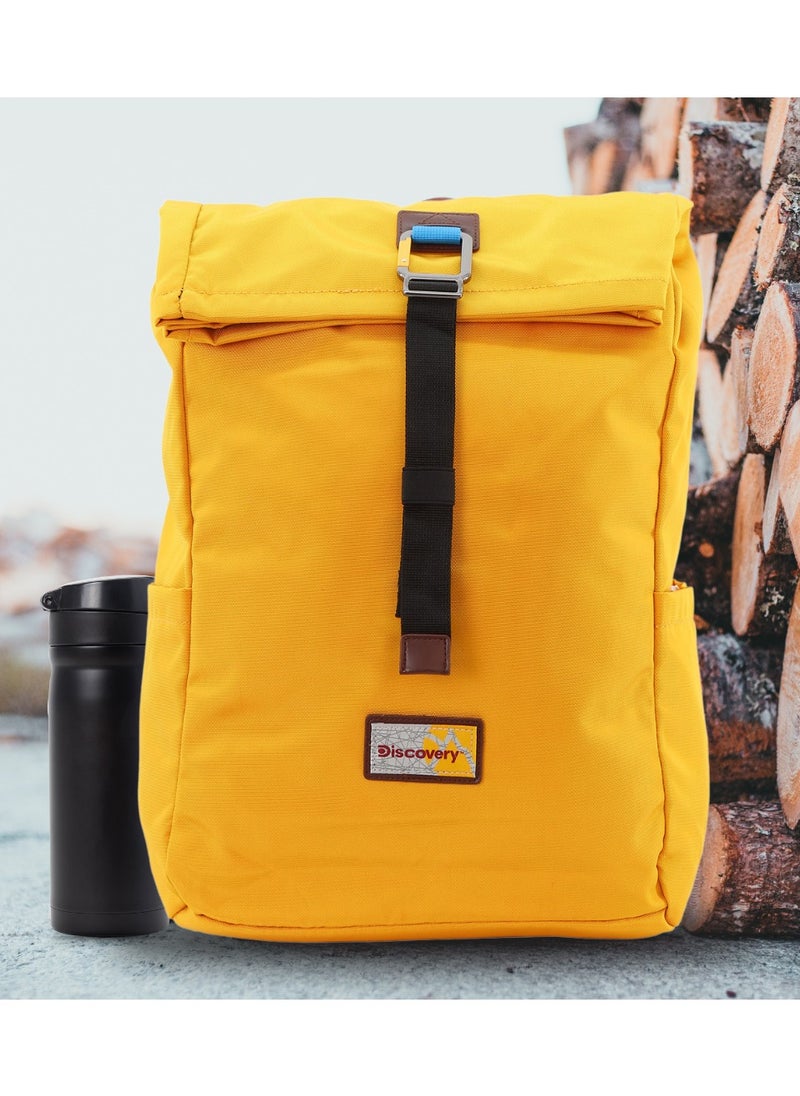 Discovery ICON Roll Top 15L Backpack Ocher, Durable Lightweight Multi Compartment Travel Bag, Padded Laptop/Tablet Pocket RFID, Adjustable Strap With Luggage Fix Strap, Men Women School Outdoor - pzsku/Z067F22E2D185689D15B3Z/45/_/1739530560/923923b4-6b6c-406d-a777-3e9f004f414a