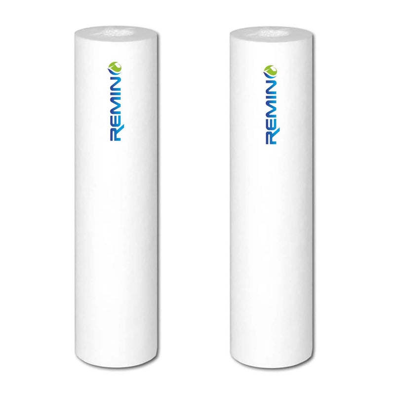 REMINO  cartridge 110 جرام 10 بوصة 5 ميكرون ثقيل مسبق الفلتر (PP) متوافق مع وحدة فلتر تنقية المياه (عبوة من 2) أبيض - Image 1