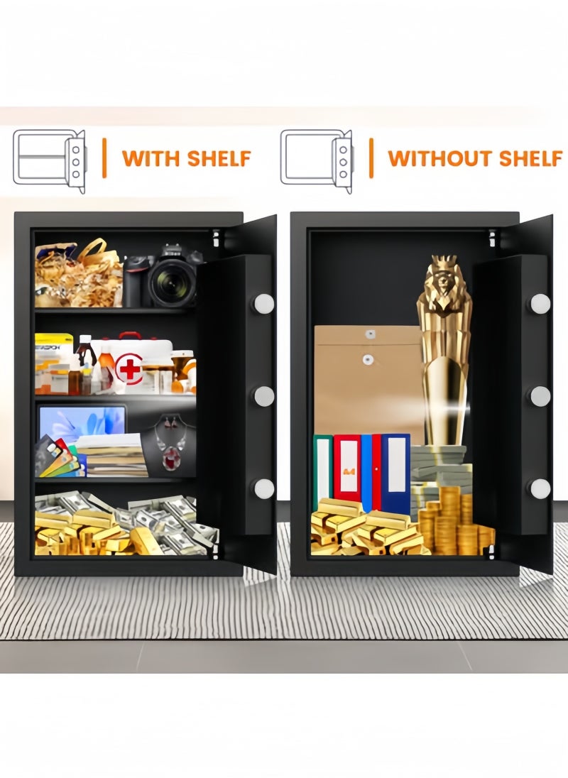 GGEROU 4.0 Cub Large Safe Box for Home Use, Heavy Duty Home Safes Water and Fireproof with Spare Keys and Alarm System, Anti-Theft Fire Proof Safe for Home Office  - Image 5