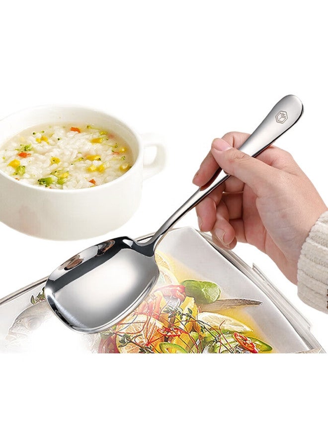 JD.com Jingzao 304 Stainless Steel Spoon, Large Serving Spoon, Household Public Spoon, Serving Spoon, Hotel Long-Handled Thickened Spoon - Image 1