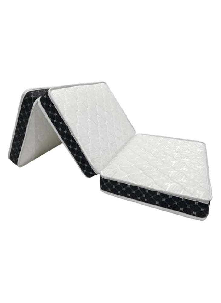 Comfy Comfy White Satin Folding Medicated Portable Mattress 180 X 90 X 10Cm With Black Border  - Image 1