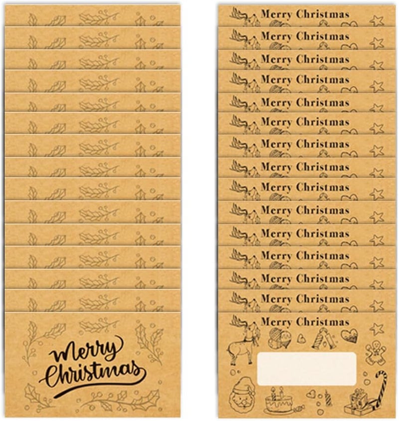 Yellow Reusable Christmas Party Scratch Cards 30Pcs Gift Tickets For Birthday Wedding Family Gathering - Image 2