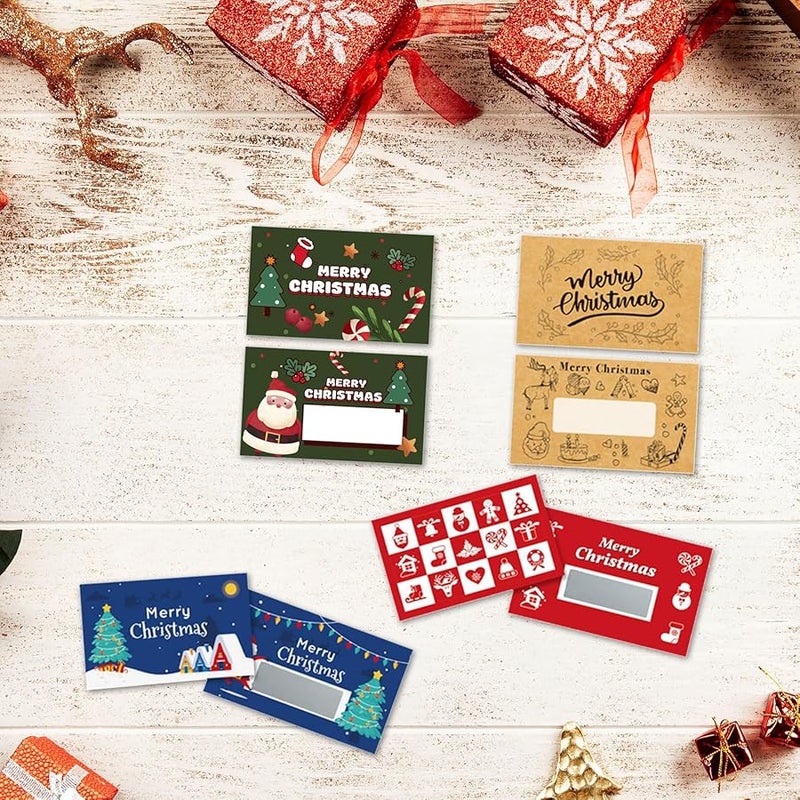 Yellow Reusable Christmas Party Scratch Cards 30Pcs Gift Tickets For Birthday Wedding Family Gathering - Image 4