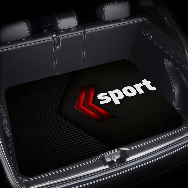 1pc Sport Style Car Trunk Mat Polyester Fiber Durable Easy Clean Organizer Fit Most Cars - Image 1