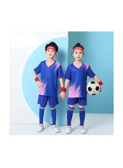 New two-piece soccer suit for children and adults printed gradual change color quick-drying sports jerseys game training uniforms