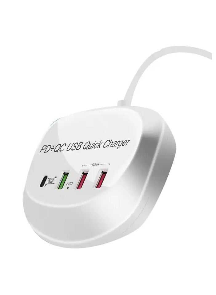 general Fast Charger 4 Ports QC3.0 Quick Charging For iPhone Samsung Travel PD adaptor - Image 1