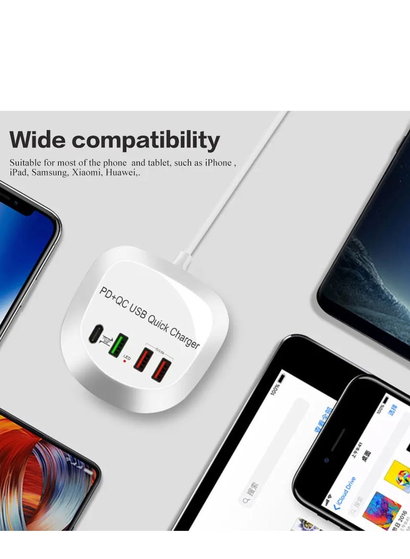 general Fast Charger 4 Ports QC3.0 Quick Charging For iPhone Samsung Travel PD adaptor - Image 5