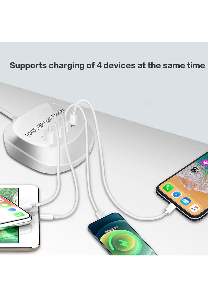 general Fast Charger 4 Ports QC3.0 Quick Charging For iPhone Samsung Travel PD adaptor - Image 4