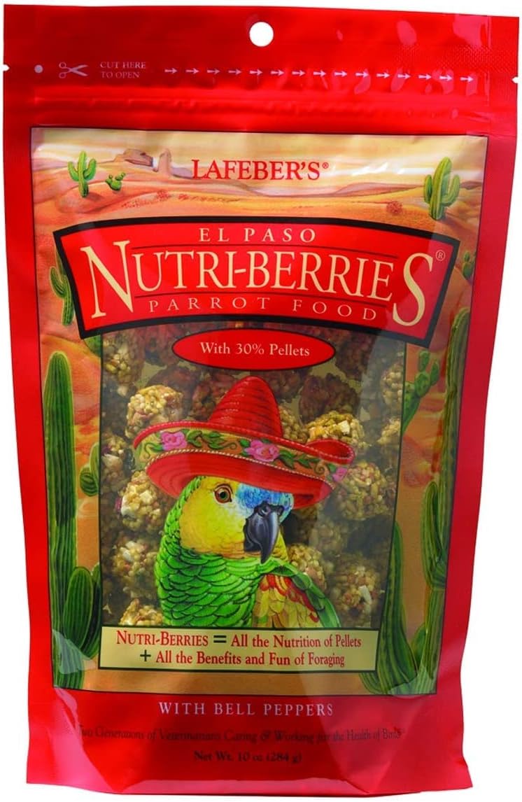 ليفبير طعام الطيور الأليف LAFEBER’S El Paso Nutri-Berries، مصنوع من مكونات غير معدلة وراثيًا ومن الدرجة البشرية، للببغاوات، 10 أونصات - Image 1