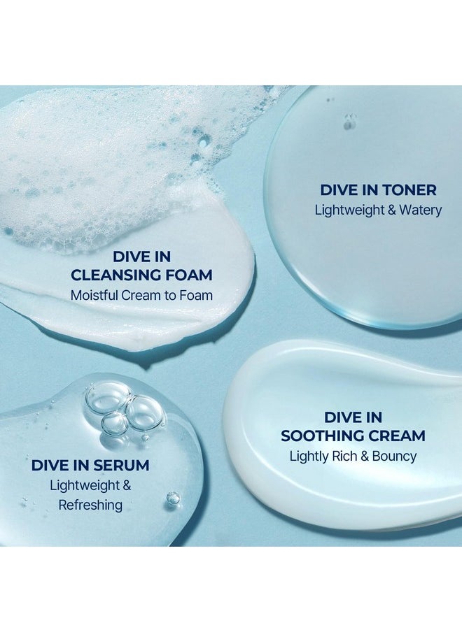 Torriden - Divein Trial Kit Hyaluronic Acid Infused Daily Skincare Kit 4 Step Regimen With Foam Cleanser Facial Toner Serum And Cream | Vegan Hypoallergenic Korean Skin Care - Image 1
