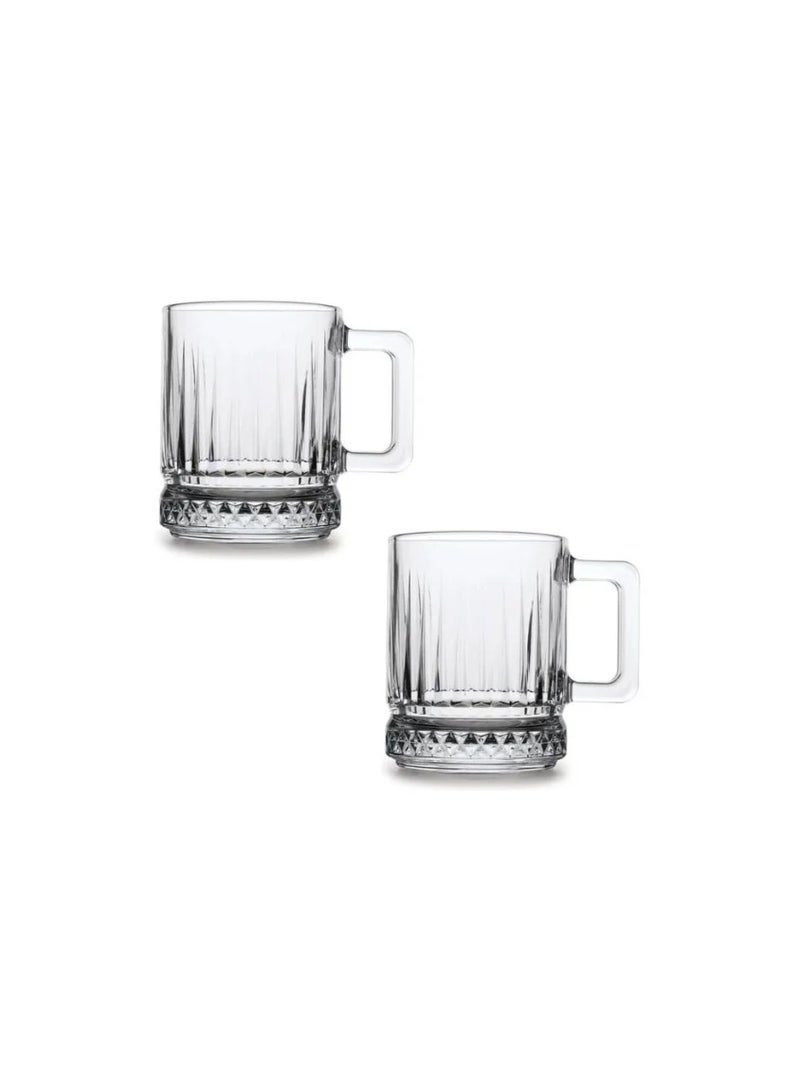 Pasabahce Elysia 2 Piece Coffee and Tea Mug Set – 250 ml- Turkey Made Clear - Image 1