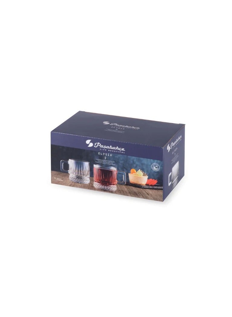 Pasabahce Elysia 2 Piece Coffee and Tea Mug Set – 250 ml- Turkey Made Clear - Image 4