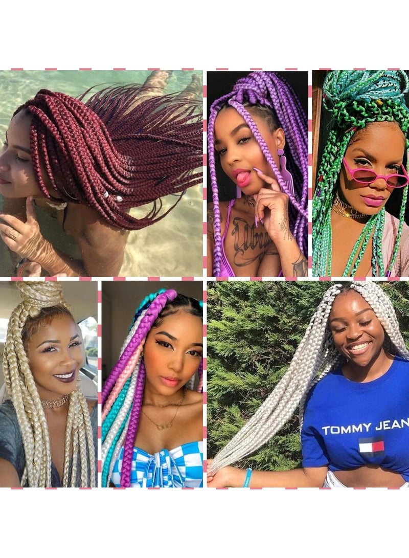 إستيل وصلات شعر أفريقية، وصلات شعر كروشيه مضفرة، شعر تجديل صناعي بدرجة حرارة عالية، شعر ياكي جامبو مضفر (أشقر، 3 قطع) - Image 5