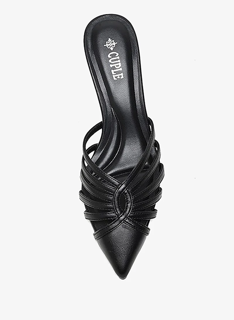 Cuple Black slingback heel with a pointed toe for Women | Best Price UAE