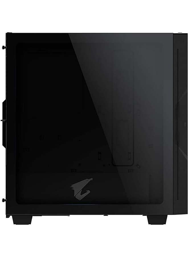 جيجابايت حالة AORUS C300 زجاجية متوسطة البرج ATX - زجاج مقسى، RGB Fusion، USB 3.1 Gen2 Type-C، دعم GPU عمودي، جاهز للتبريد السائل، غطاء PSU، فلاتر غبار، GB-AC300G - Image 3