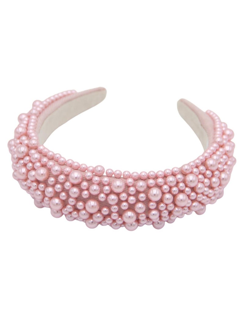 D'Daniela - Headband Olivia For Women's and  Girls Pink Pearl - Image 1