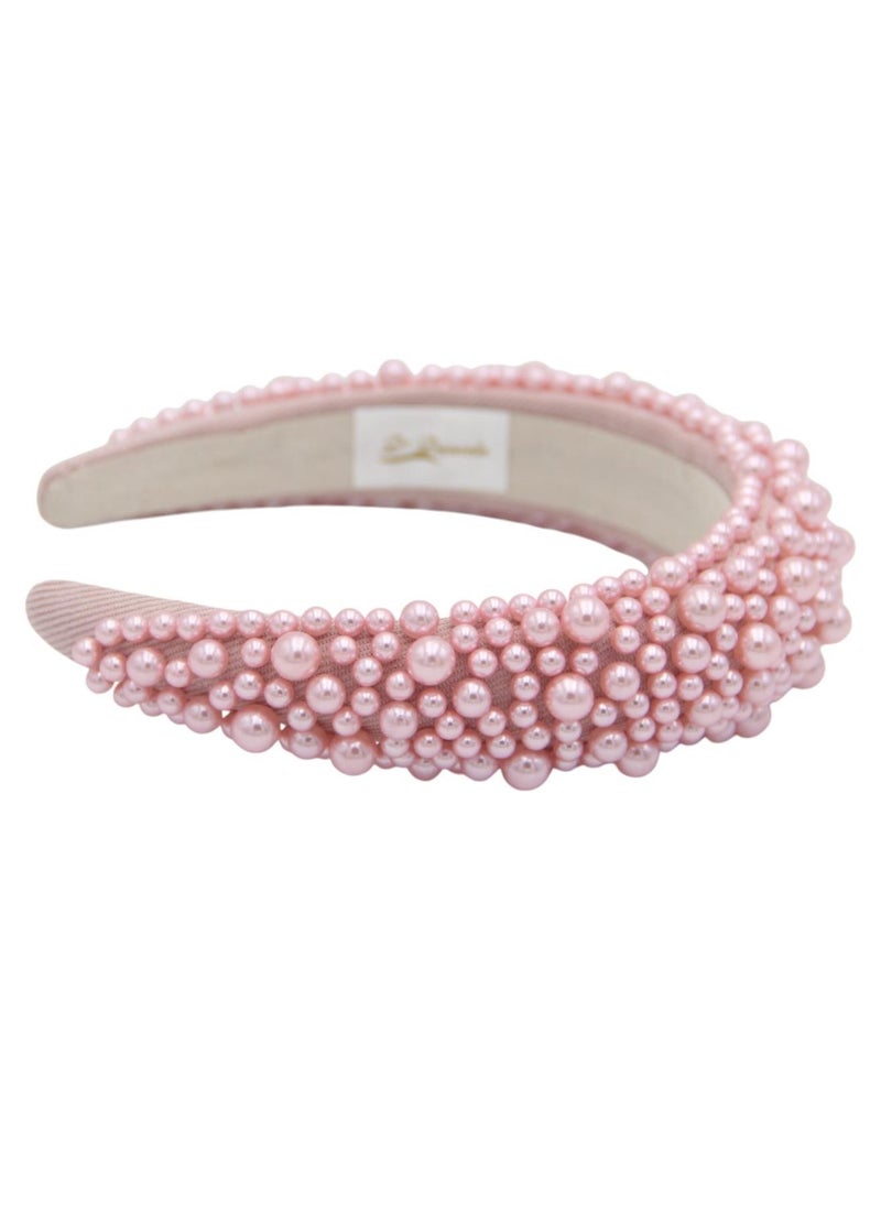 D'Daniela - Headband Olivia For Women's and  Girls Pink Pearl - Image 1
