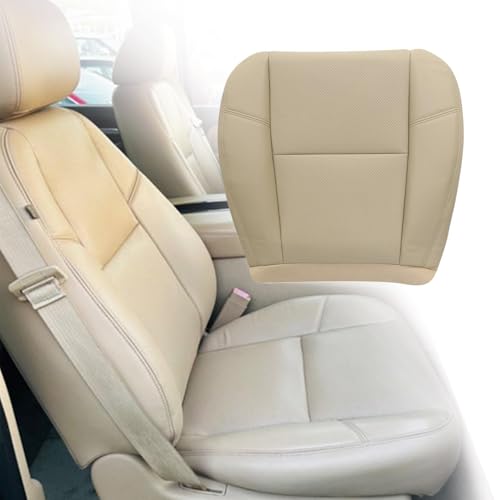 AOUTTUOA Driver or Passenger Bottom Leather Seat Cover Light Cashmere Tan #333 313 Fit for Cadillac Escalade 2009-2014 Fit for Chevry Tahoe Suburban GMC Sierra 2007 2008 2009 2010 2011 2012 2013 2014 - Image 2