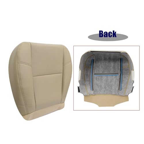 AOUTTUOA Driver or Passenger Bottom Leather Seat Cover Light Cashmere Tan #333 313 Fit for Cadillac Escalade 2009-2014 Fit for Chevry Tahoe Suburban GMC Sierra 2007 2008 2009 2010 2011 2012 2013 2014 - Image 5