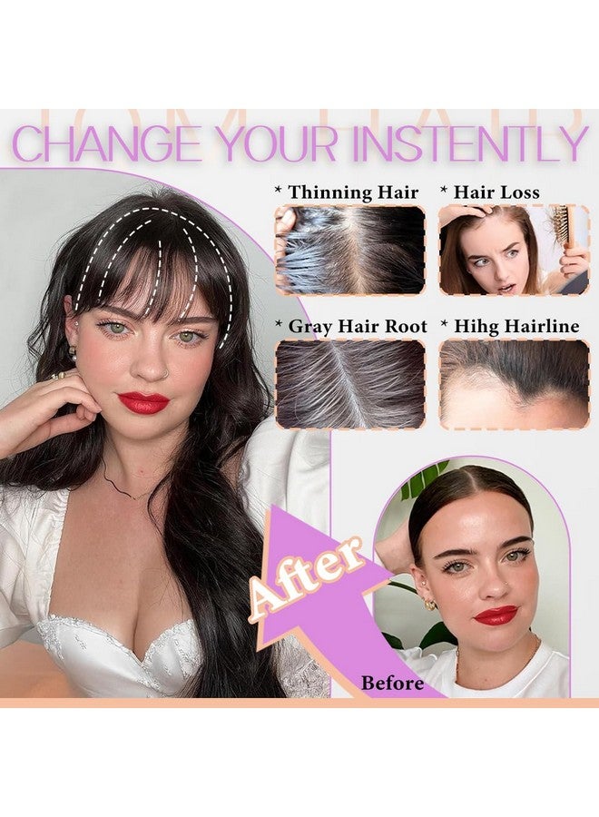 JQM Hair Topper Clip in Bangs, 3D 360° Cover Hair Toppers for Women with Thinning Hair, 18 Inch Fluffy Toppers Hair Pieces for Women (Chestnut Brown) - Image 2