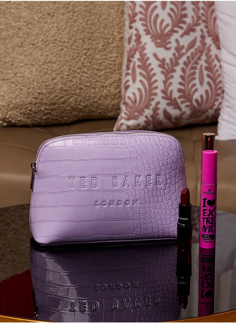 Ted Baker - Crocala Imitation Croc Makeup Bag - Image 1