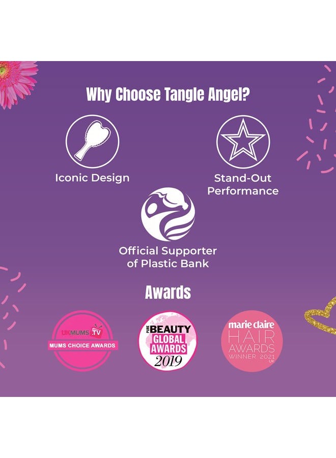Tangle Angel فرشاة فك تشابك الشعر - فرشاة مضادة للكهرباء الساكنة لفك التشابك مع شعيرات ناعمة - فرشاة احترافية مقاومة للحرارة والماء لفك تشابك الشعر للنساء للشعر الناعم، الكثيف، الموجي، والمجعد - تيتانيوم - Image 5