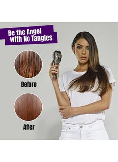 Tangle Angel Detangling Hair Brush - Anti Static Tangle Taming Brush with Soft Bristles - Heat & Water Resistant Pro Detangler Hairbrushes for Women for Fine, Thick, Wavy, & Curly Hair - Titanium  - Image 2