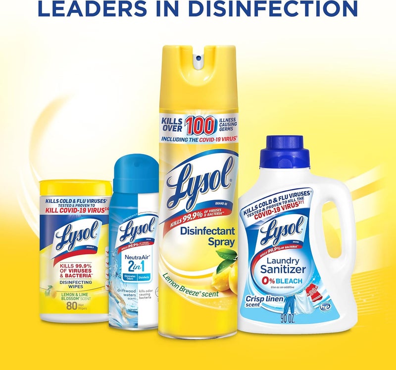 Lysol Disinfectant Spray, Lemon Breeze, 19oz, Clear - Image 5