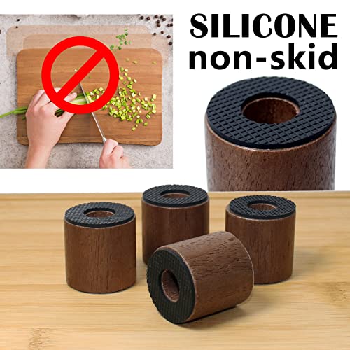 ANFU Cutting Board Feet, Walnut Chopping Board Feets, Non Slip Self Adhesive Butcher Block Legs with Screw (Not included Boards) - Image 5