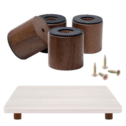 ANFU Cutting Board Feet, Walnut Chopping Board Feets, Non Slip Self Adhesive Butcher Block Legs with Screw (Not included Boards) - Image 1