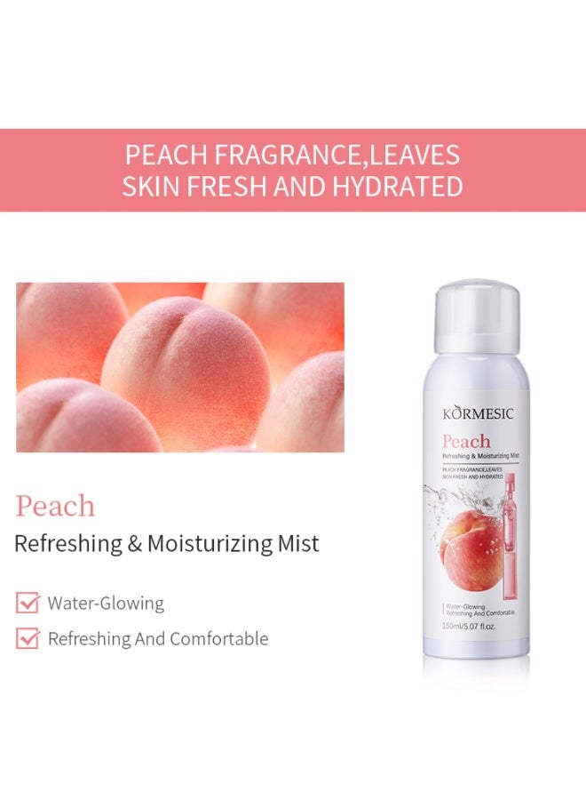 Kormesic 150ML Peach Mist Face Spray Hydrating Refreshing And Water-Glowing Mist with Peach Fragrance Moisturizing Facial Peach Mist Spray Leaves Skin Fresh And Hydrated - Image 2