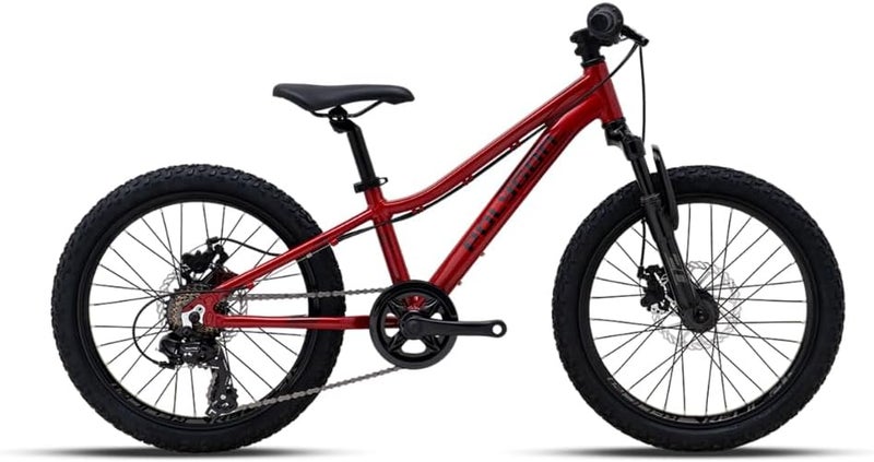 Polygon Relic 20 Kids Mountain Bike | 20-Inch Wheels | Shimano 1x6 Speed | Mechanical Disc Brakes|AL6 Alloy Frame | Red | Youth MTB Bicycle | Small - Image 1