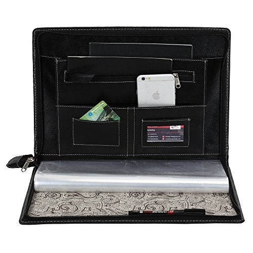 AmazingHind Leatherette Files for documents.File folders for documents.Certificate File Holder to Store Your documents (B4, B4Black_20Leafs) - Image 3