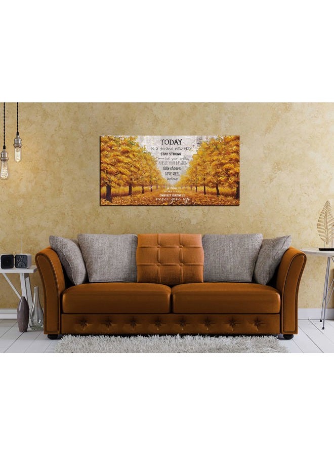 CGXART Motivational Canvas Wall-Art - Yellow Wall Decor - Inspirational Posters for Office Ready to Hang Size 20'' x 40'', Gold, 20''x40'' - Image 2
