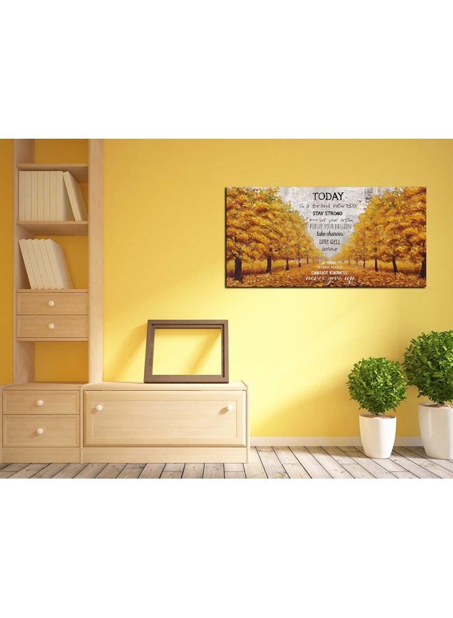 CGXART Motivational Canvas Wall-Art - Yellow Wall Decor - Inspirational Posters for Office Ready to Hang Size 20'' x 40'', Gold, 20''x40'' - Image 3