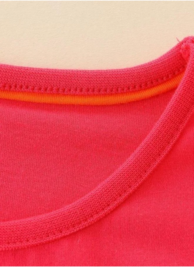 YUNIQEE Red Printed Long Sleeve Crew Neck T-Shirt