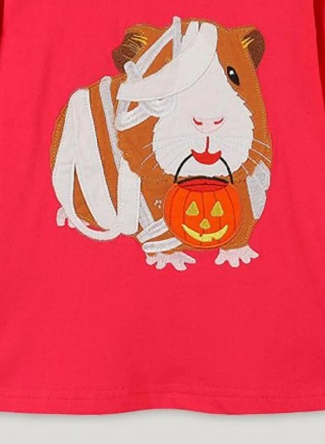 YUNIQEE Red Printed Long Sleeve Crew Neck T-Shirt