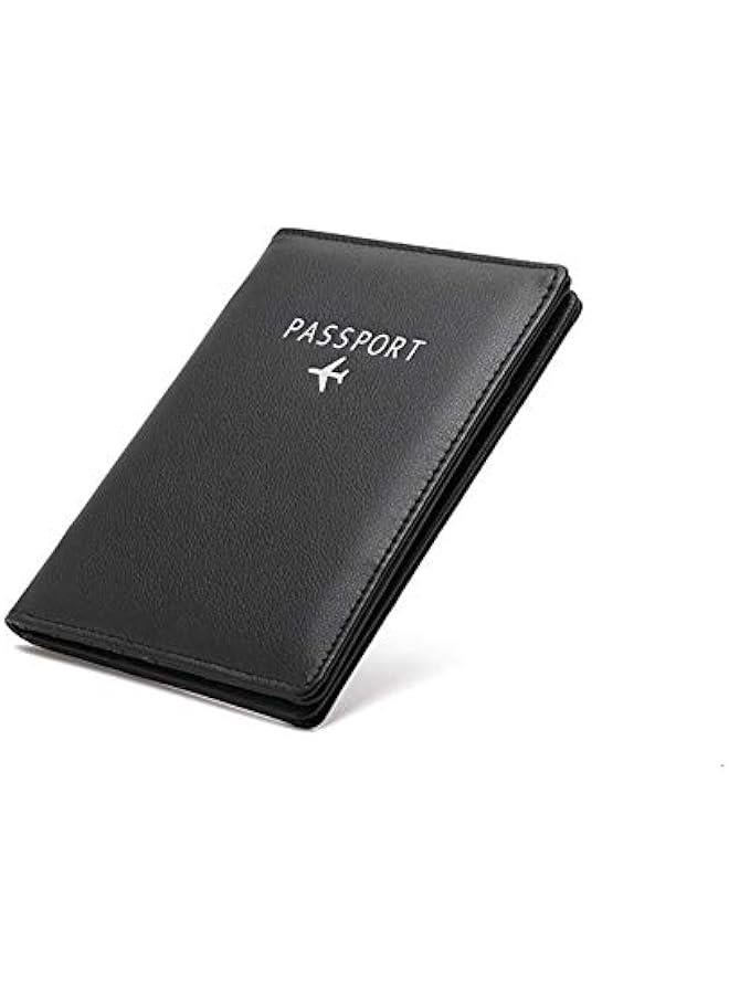 Travel Wallet & Family Leather Passport Holder Cover RFID Blocking Travel Wallet, Leather Card Case, Travel Document Organizer Case(Black) - Image 2