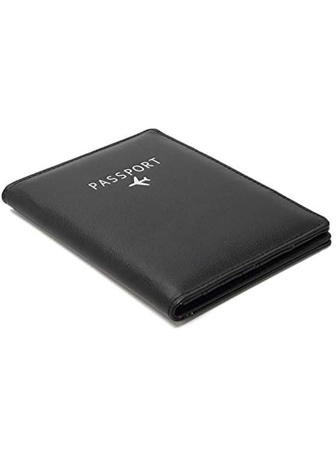 Travel Wallet & Family Leather Passport Holder Cover RFID Blocking Travel Wallet, Leather Card Case, Travel Document Organizer Case(Black) - Image 5