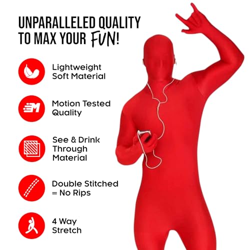 Morphsuits Spandex Bodysuit Zentai Red Adults Halloween Costume - X-Large - Image 2